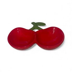 Red Cherry Shaped Ceramic Bowl pet feeder